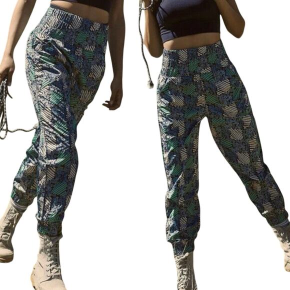 Free People The Way Home Printed Joggers - Daisy Check Combo Size S New w/o Tag - Picture 2 of 10